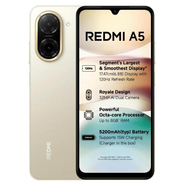 Xiaomi Redmi A5 64GB Dorado Sandy Gold - Nuevo a Estrenar